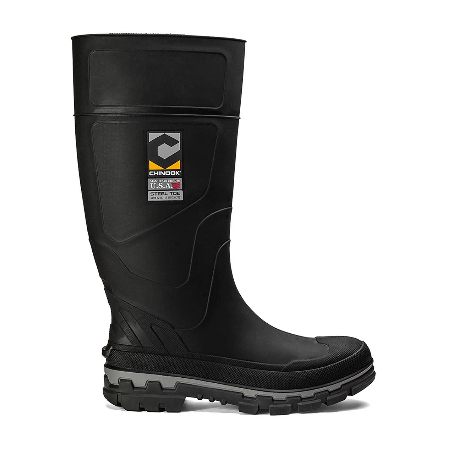 CHINOOK MEN'S KICKAXE STEEL TOE WATERPROOF RUBBER WORK BOOTS