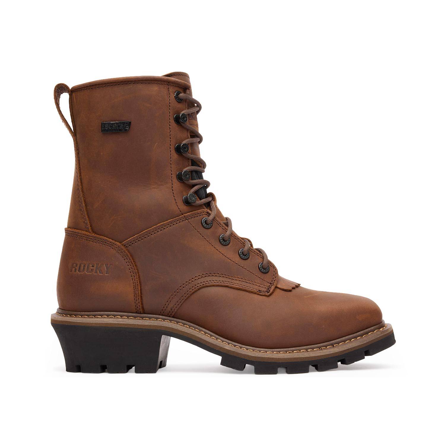 ROCKY MEN'S SQUARE TOE LOGGER WATERPROOF WORK BOOTS