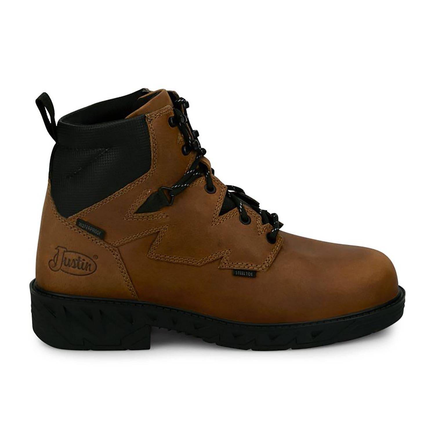 Justin Men's Gritland 6" Waterproof Steel Toe Work Boot
