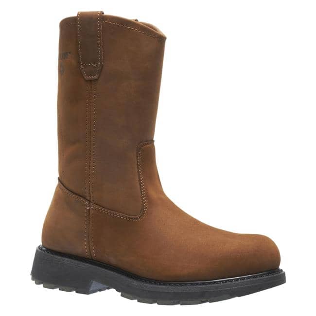 WOLVERINE 10" LEATHER WELLINGTON STEEL TOE BOOTS
