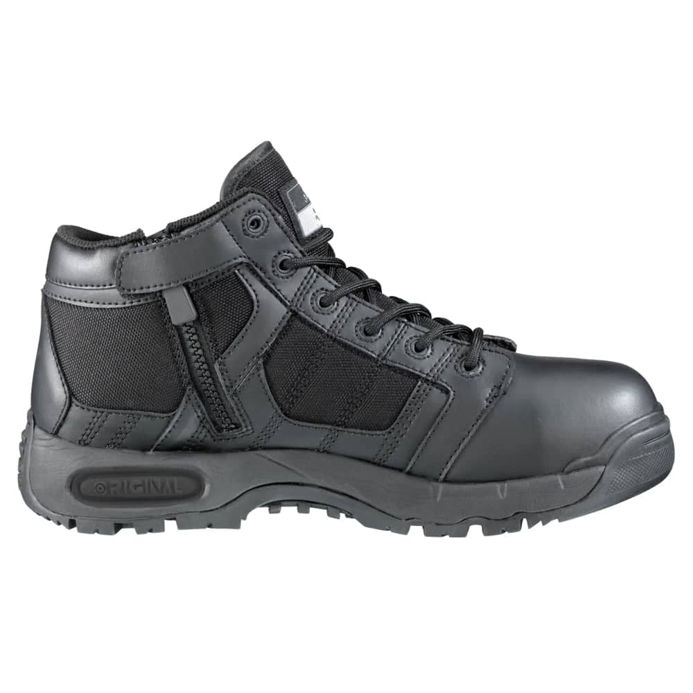 Original SWAT Men's Metro Air 5" Side Zip Black Leather Boots 123101 