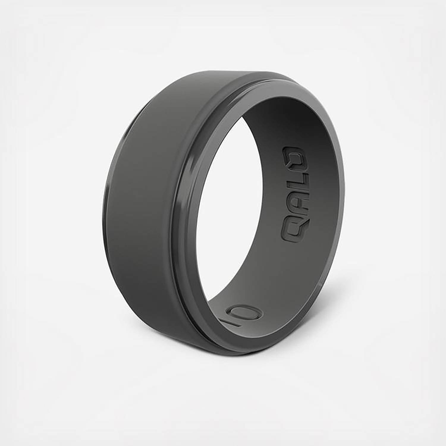 QALO MEN'S POLISHED STEP EDGE SILICONE RING