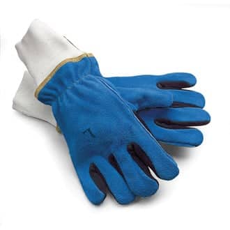 Blue Suede Cowhide Leather And Denim Large Work Gloves-Firm Grip-5023-72 