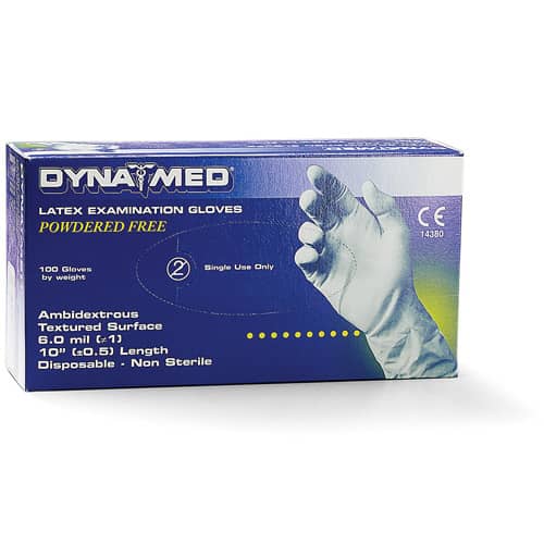 Dyna Med Latex Powder Free Exam Gloves