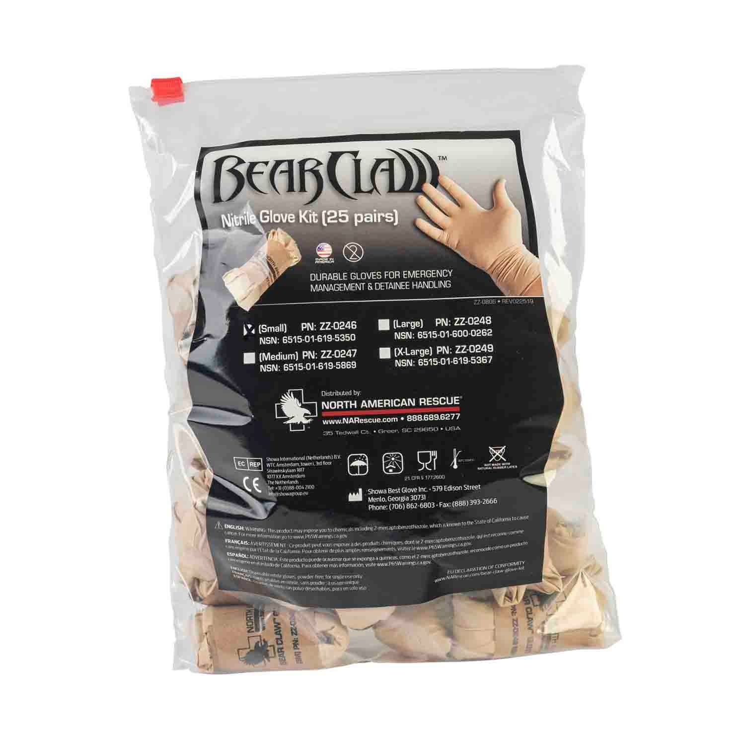North American Rescue Bear Claw Nitrile Gloves Kit