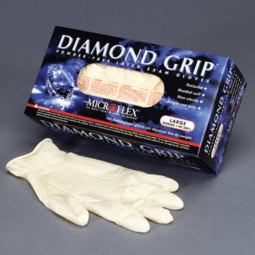 Size Extra Large Diamond Grip Gloves 10 boxes of 100 Full  Case 