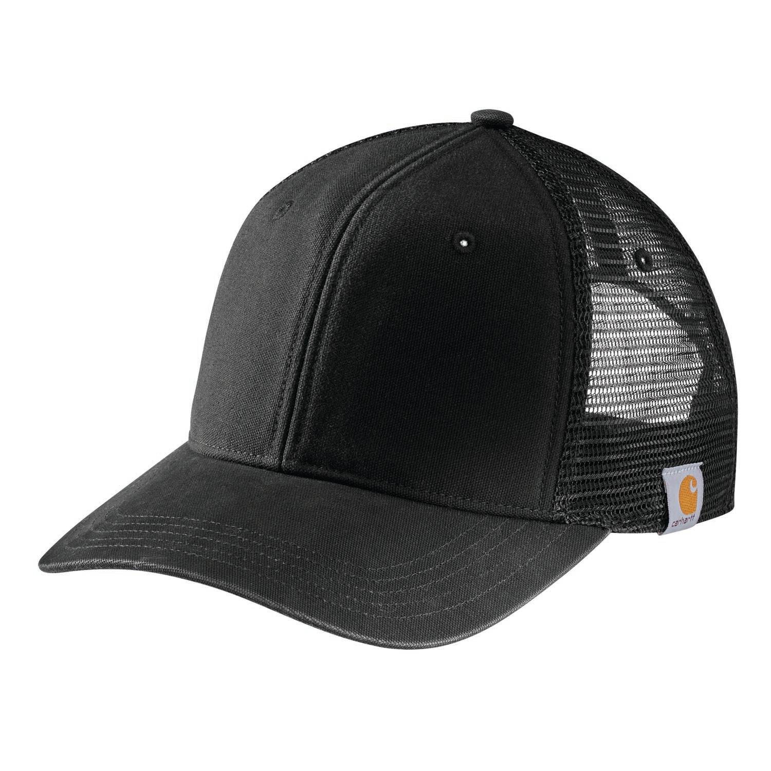 CANVAS MESH BACK CAP IN BLACK