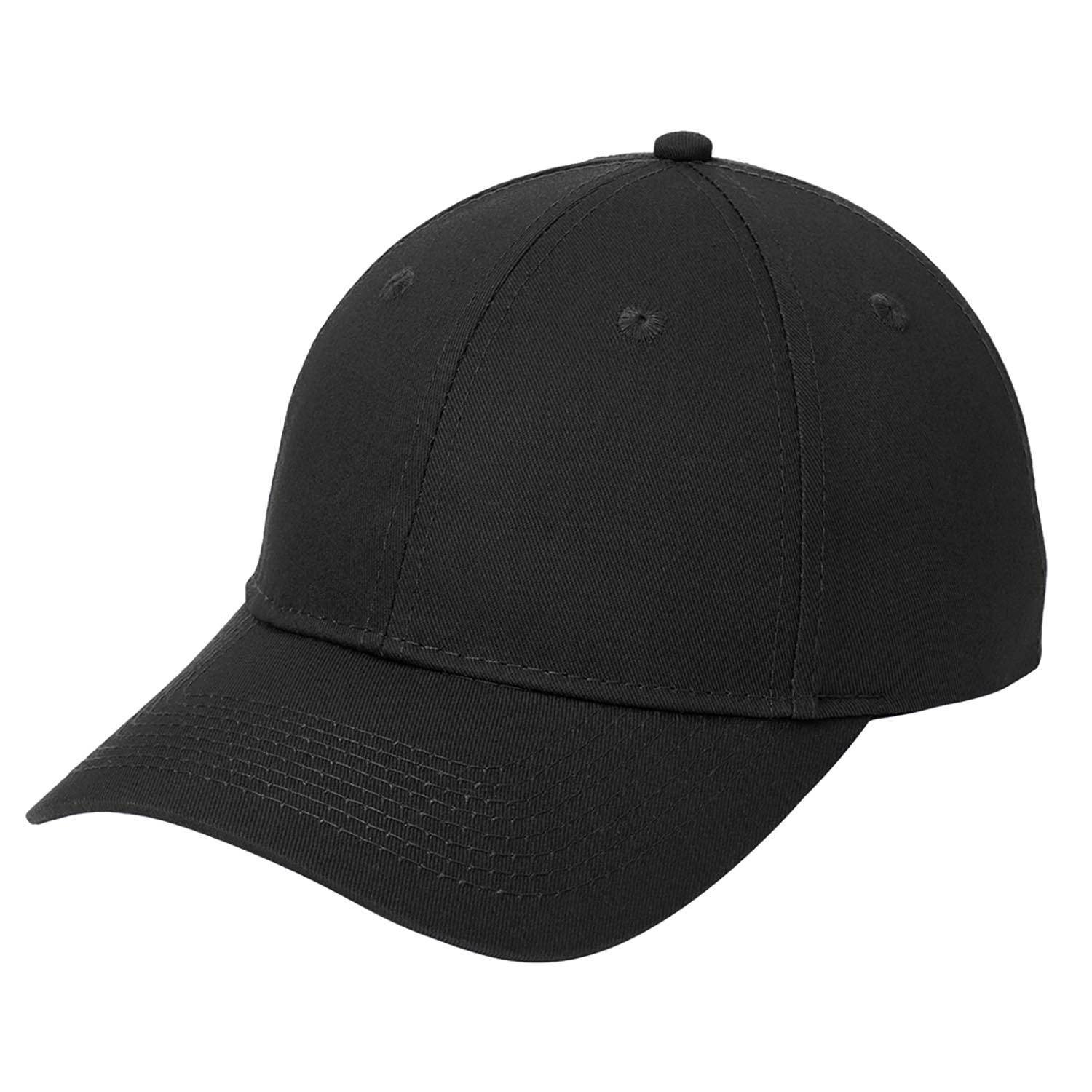 PORT & COMPANY SIX-PANEL TWILL CAP IN BLACK