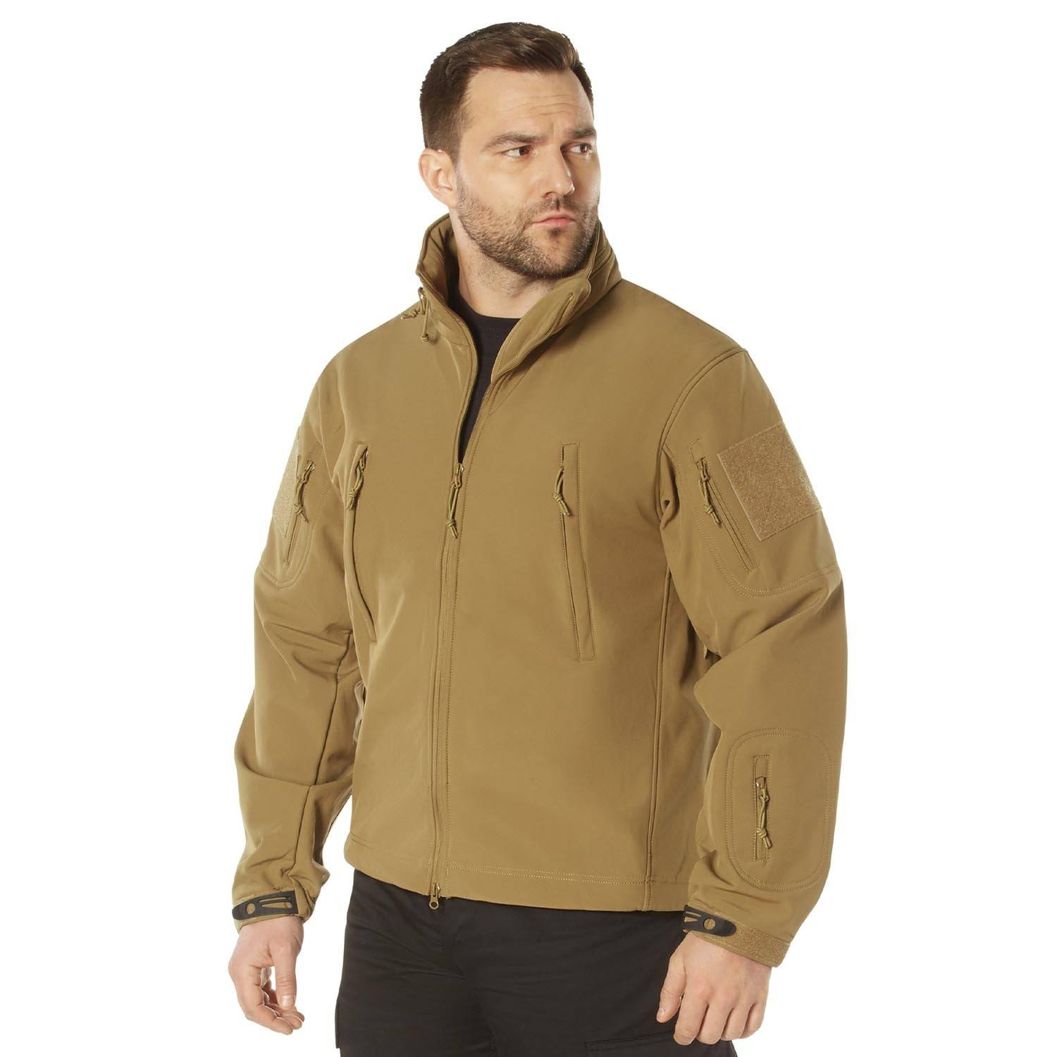 ROTHCO SPECIAL OPS SOFT SHELL JACKET IN COYOTE BROWN