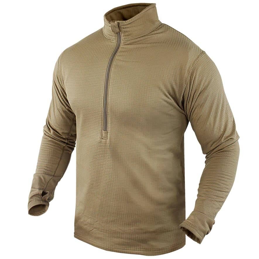 CONDOR BASE II ZIP PULLOVER IN COYOTE BROWN