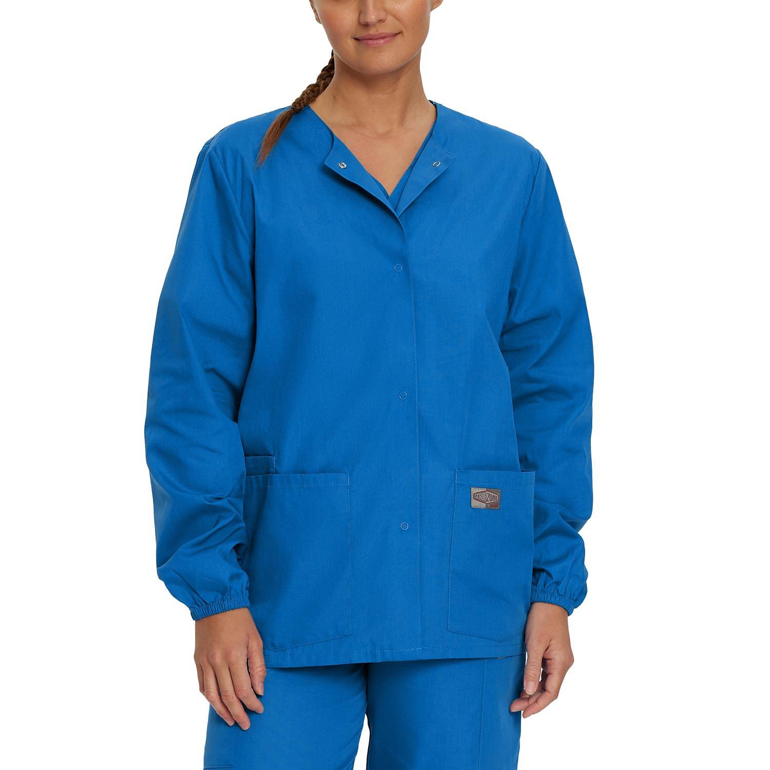 LANDAU SCRUB ZONE WOMEN'S 3-POCKET WARM-UP SCRUB JACKET