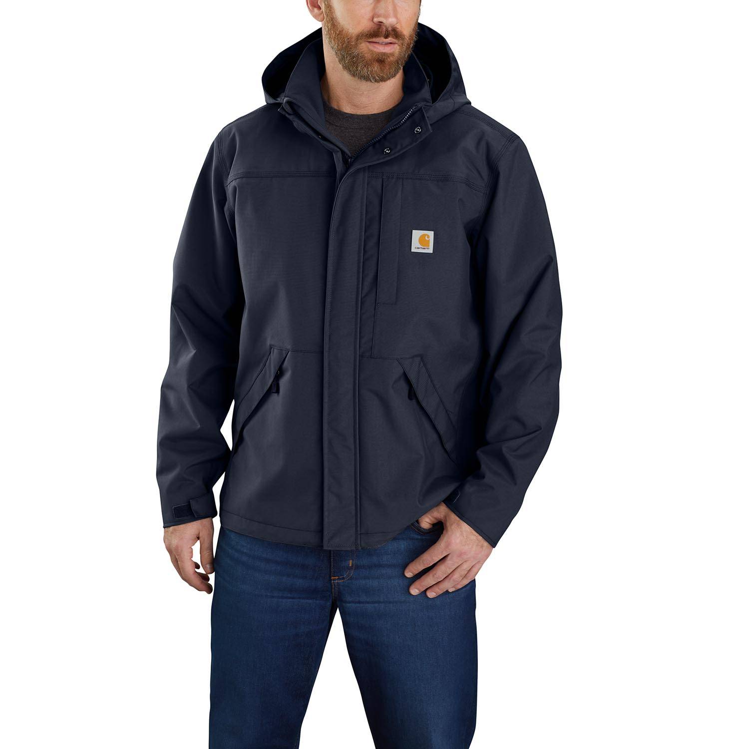 CARHARTT STORM DEFENDER LOOSE FIT HEAVYWEIGHT JACKET IN NAVY