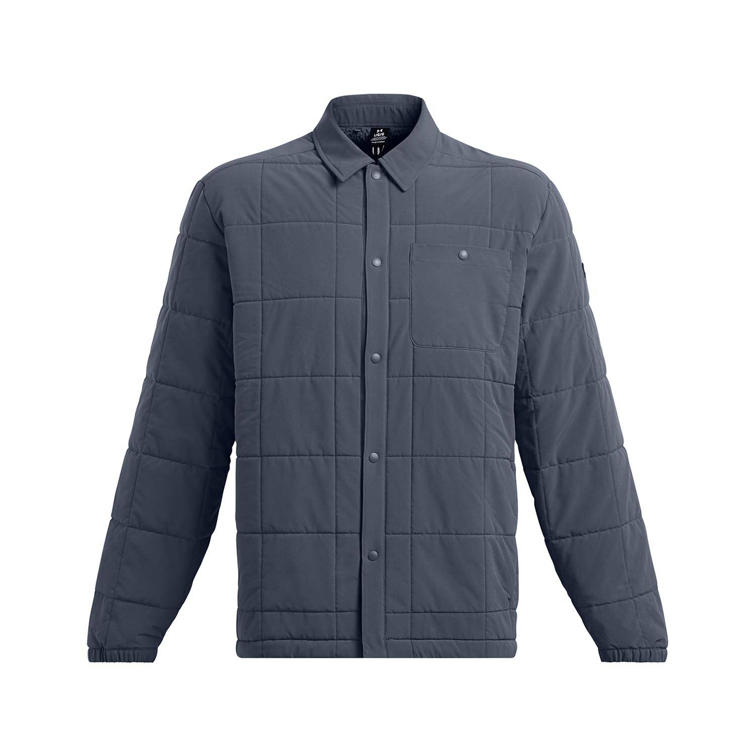 UNDER ARMOUR EXPANSE QUILTED SHACKET IN GRAY
