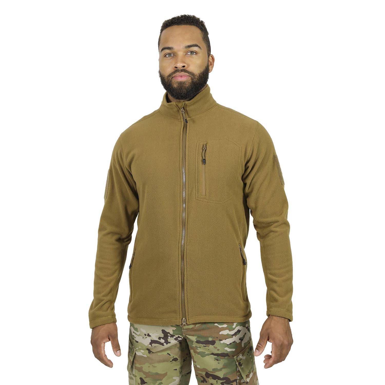 MISSION MADE MEN'S FULL ZIP FLEECE JACKET IN TAN