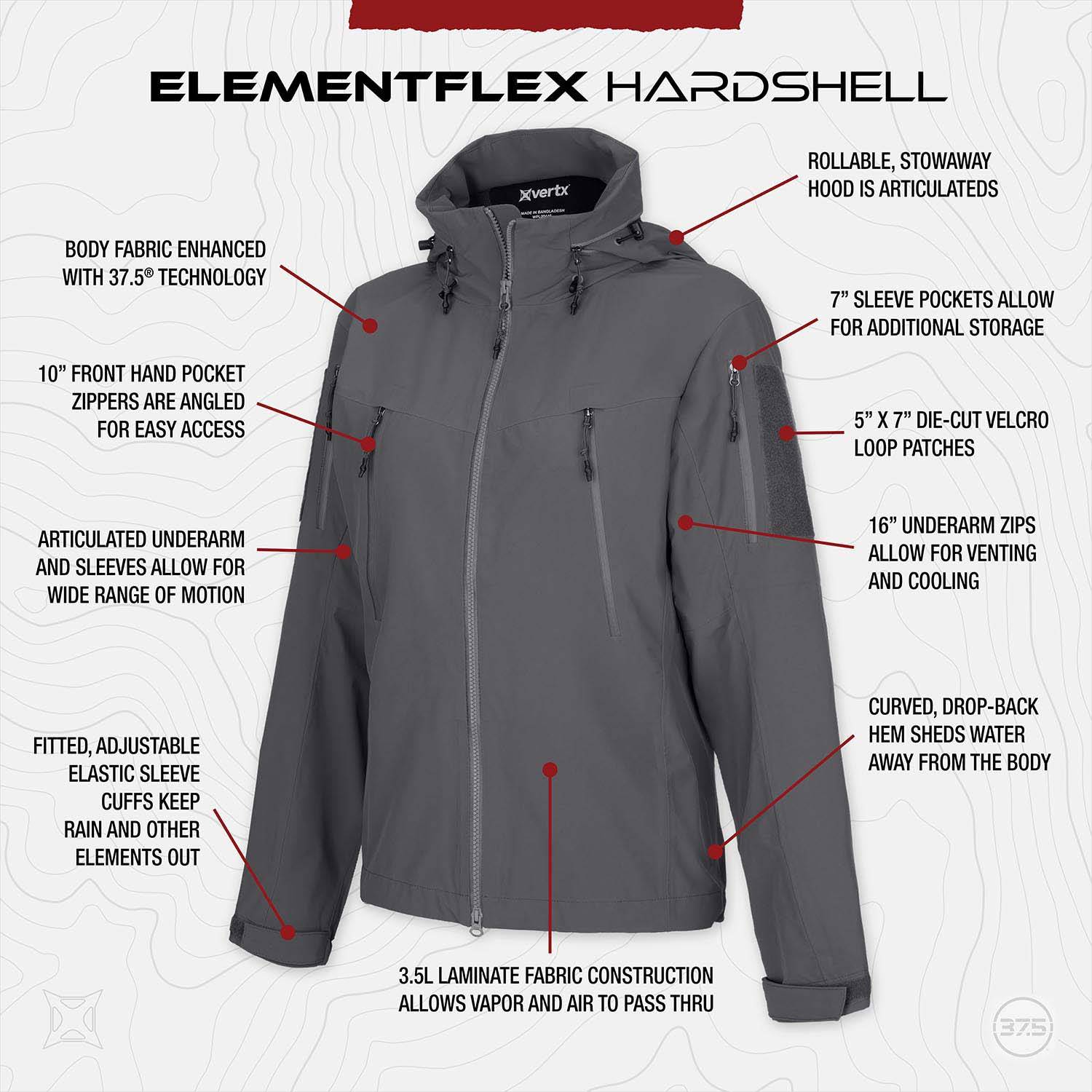 Vertx Men's ElementFlex Hardshell Jacket | Galls