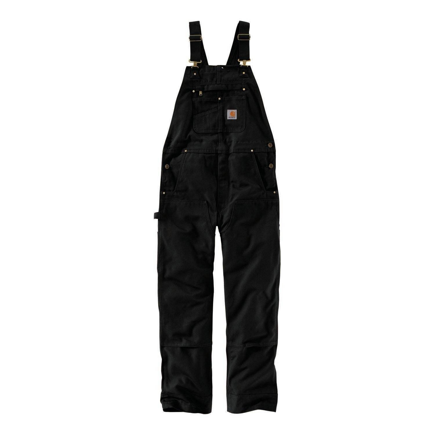 CARHARTT RELAXED FIT DUCK BIB OVERALLS IN BLACK