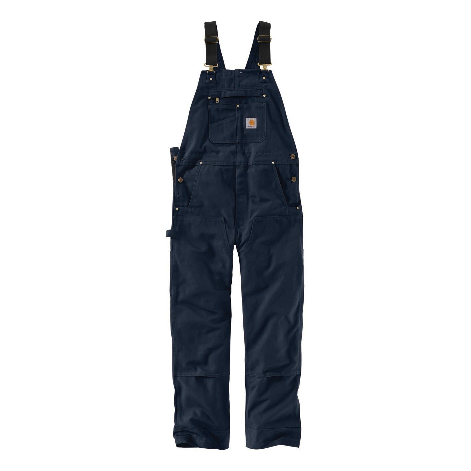 CARHARTT RELAXED FIT DUCK BIB OVERALLS IN DARK NAVY