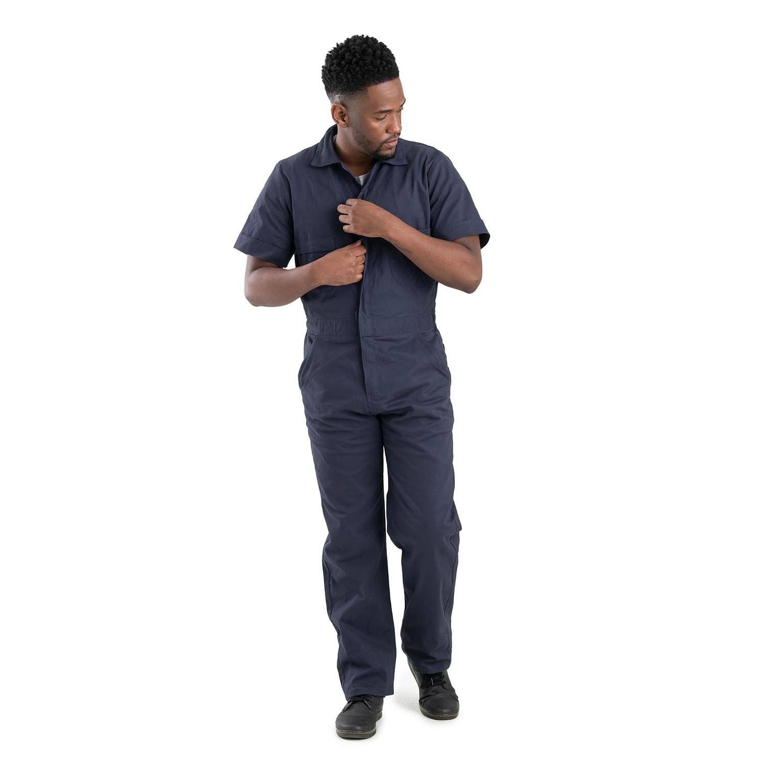 BERNE MEN'S HIGHLAND SHORT SLEEVE FLEX POPLIN COVERALLS