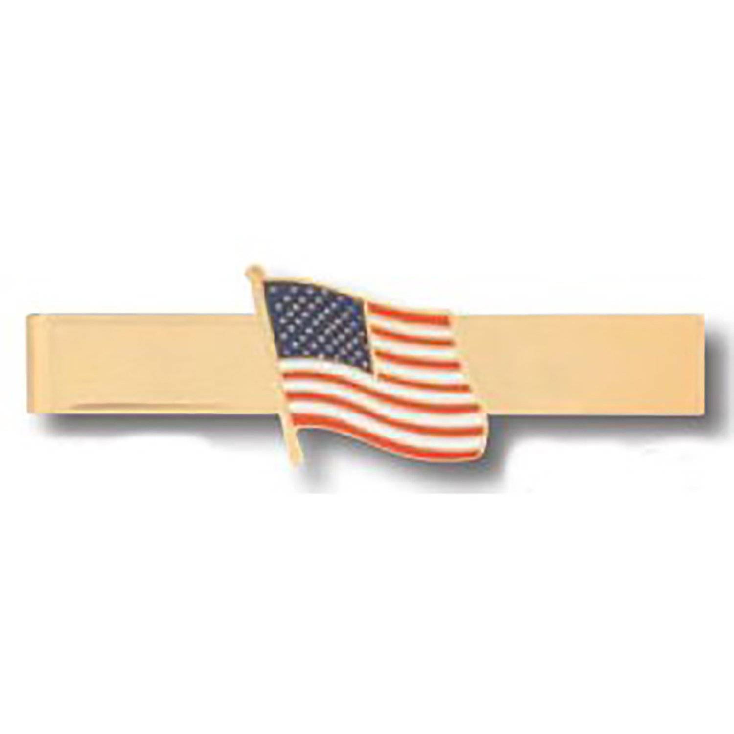 Premier Emblem Tie Bar 0.75 Inch Wavy American Flag