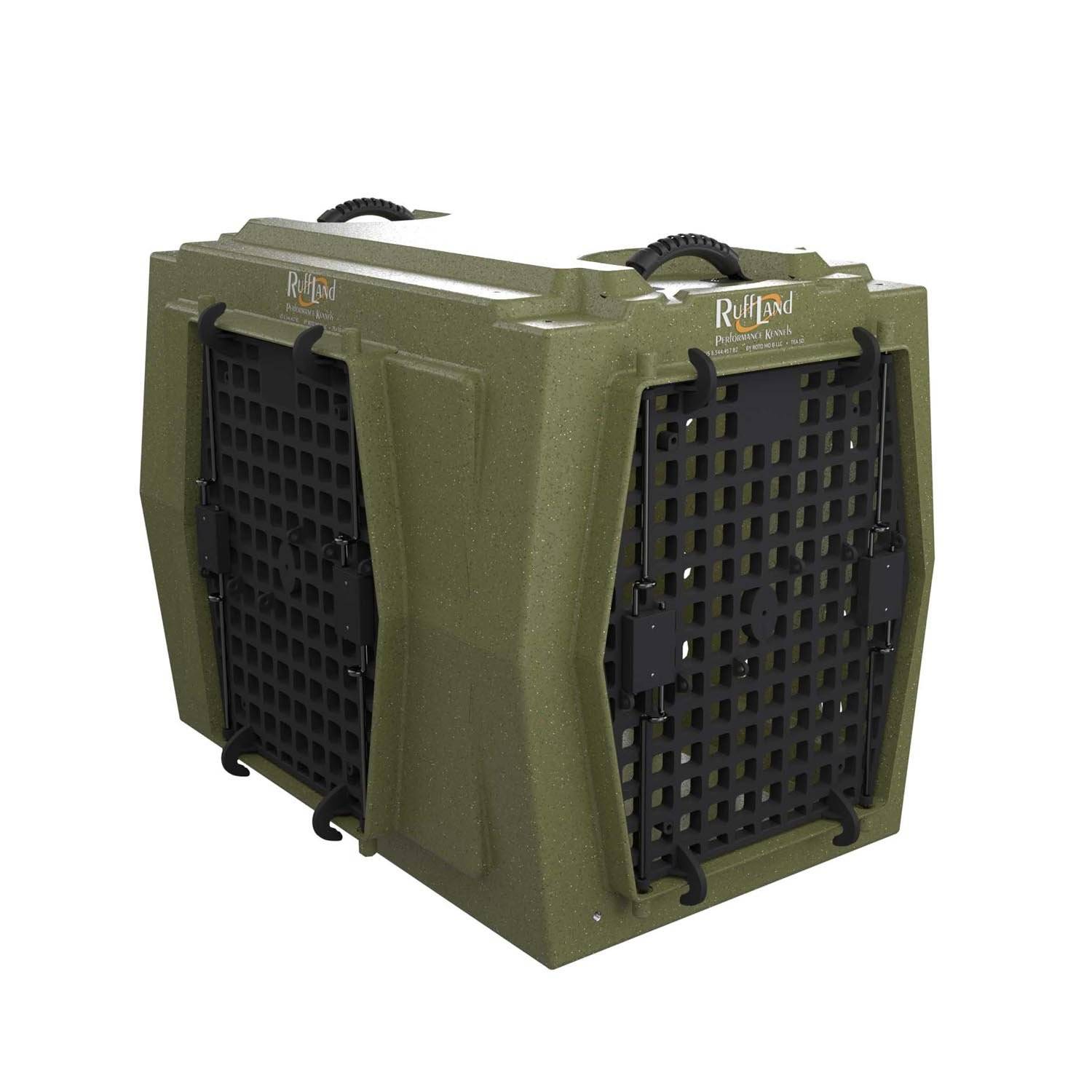 RUFF LAND KENNELS INTERMEDIATE, DOUBLE, FRONT AND LEFT OLIVE
