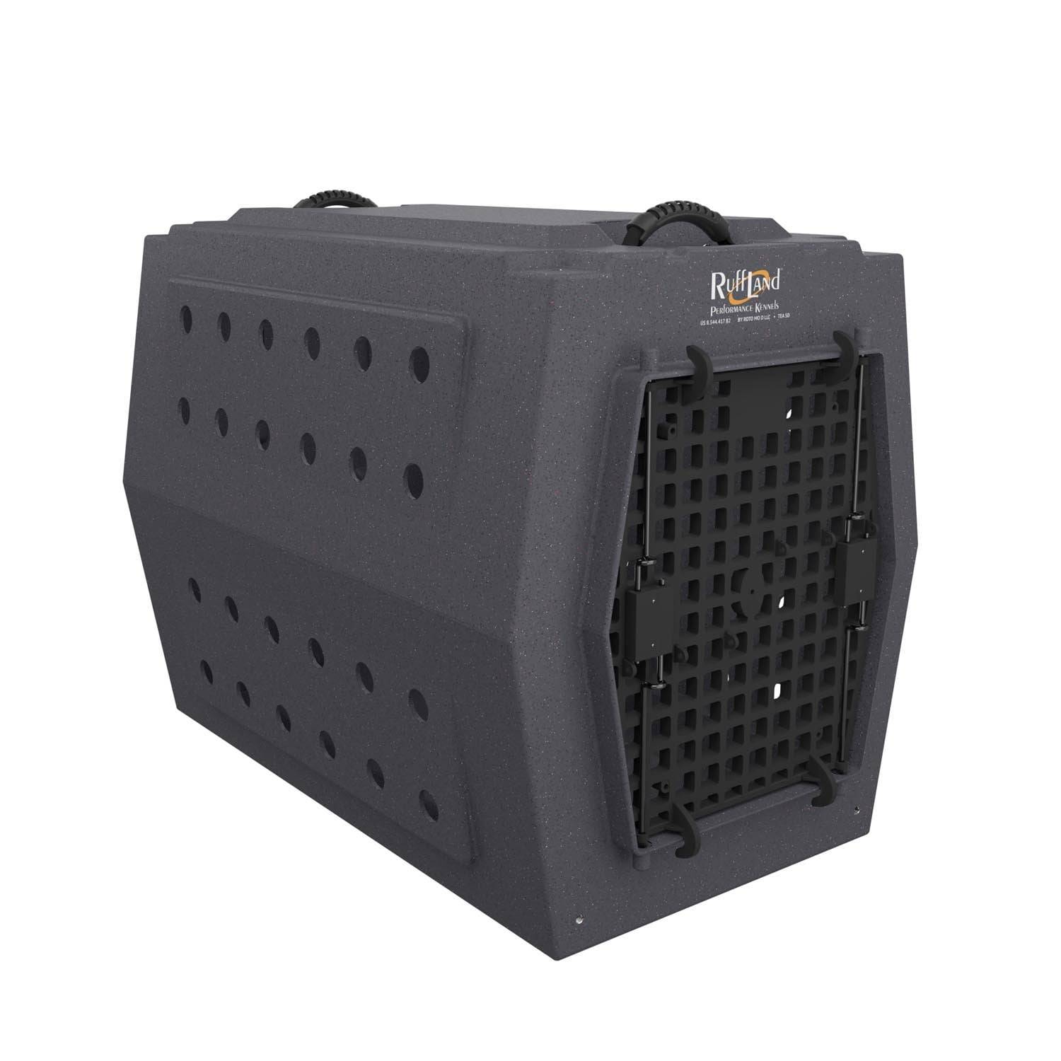 RUFF LAND KENNELS LARGE KENNEL, SINGLE DOOR GRAY