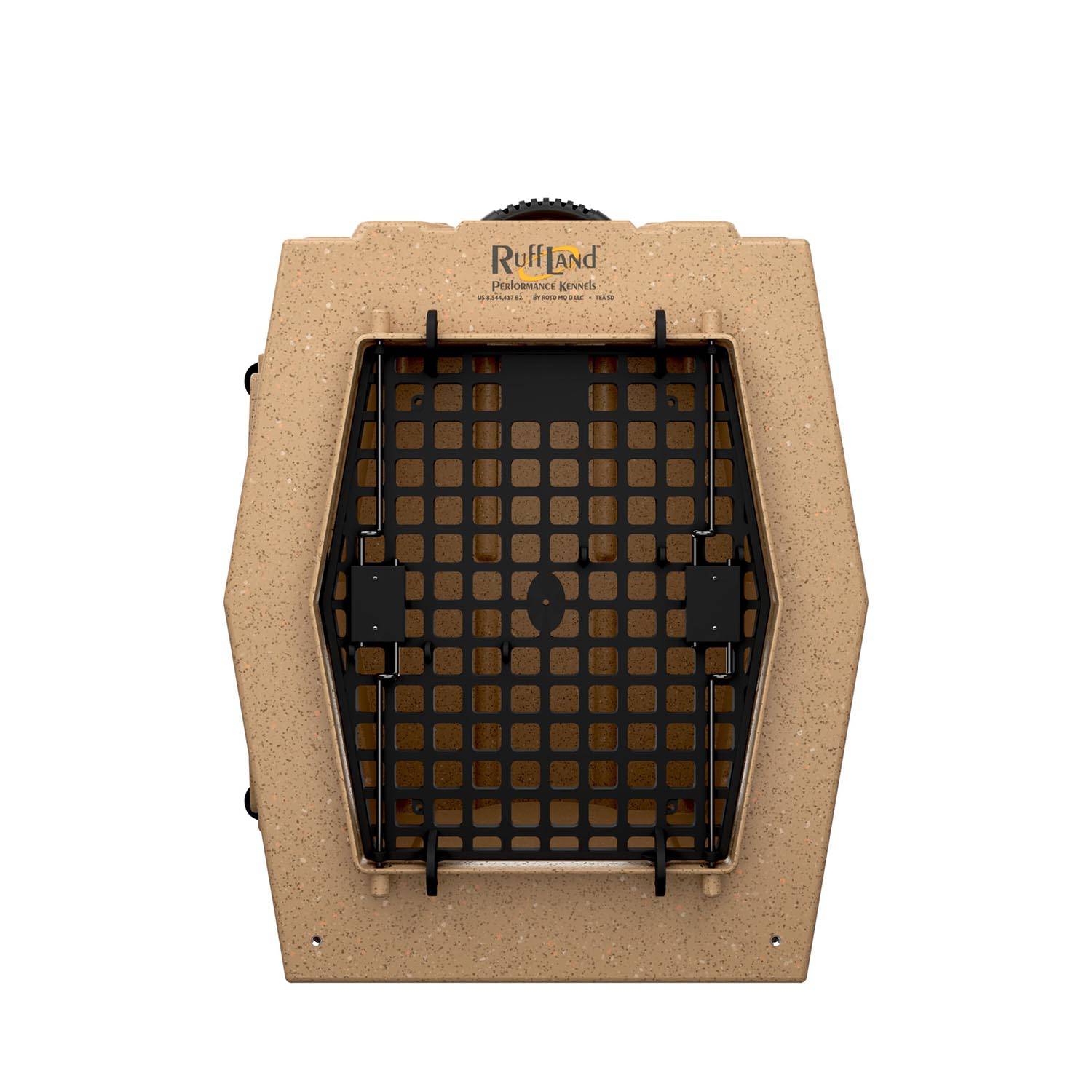 RUFF LAND KENNELS LARGE, DOUBLE DOOR, FRONT AND LEFT IN TAN