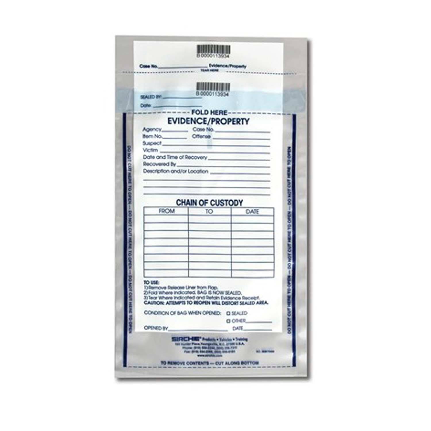 Sirchie Integrity Evidence Bags 10 1/2"L x 7 1/2"W