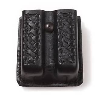 Police Bianchi Black Leather Open Twin Mag Holder #29 2 Genuine British Forces 