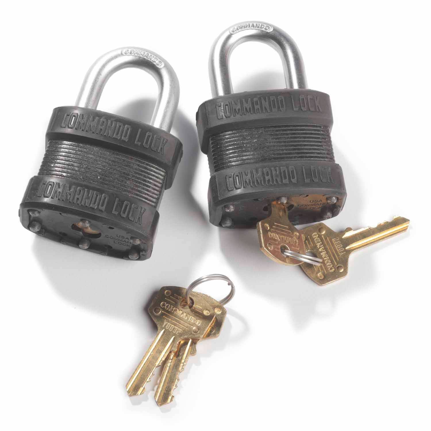 Commando Lock Steel Laminated "Black Out" Padlock (2 Pack)
