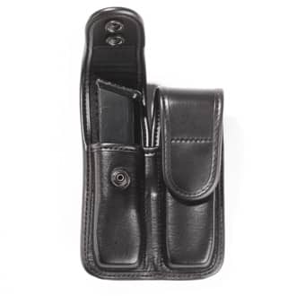 Genuine British Forces Police Bianchi Black Leather Open Twin Mag Holder #29 2 