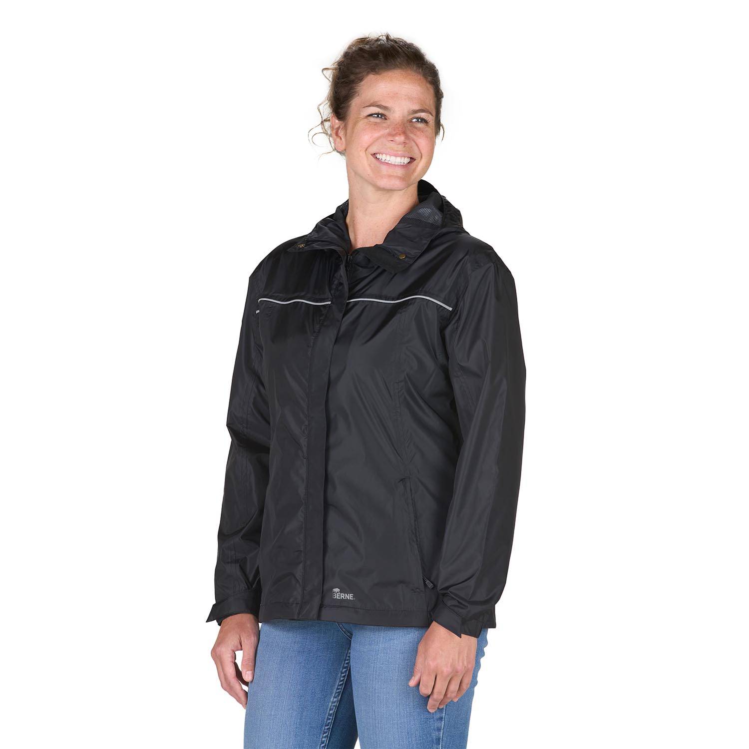 BERNE WOMEN'S COASTLINE LIGHTWEIGHT HOODED RAIN JACKET