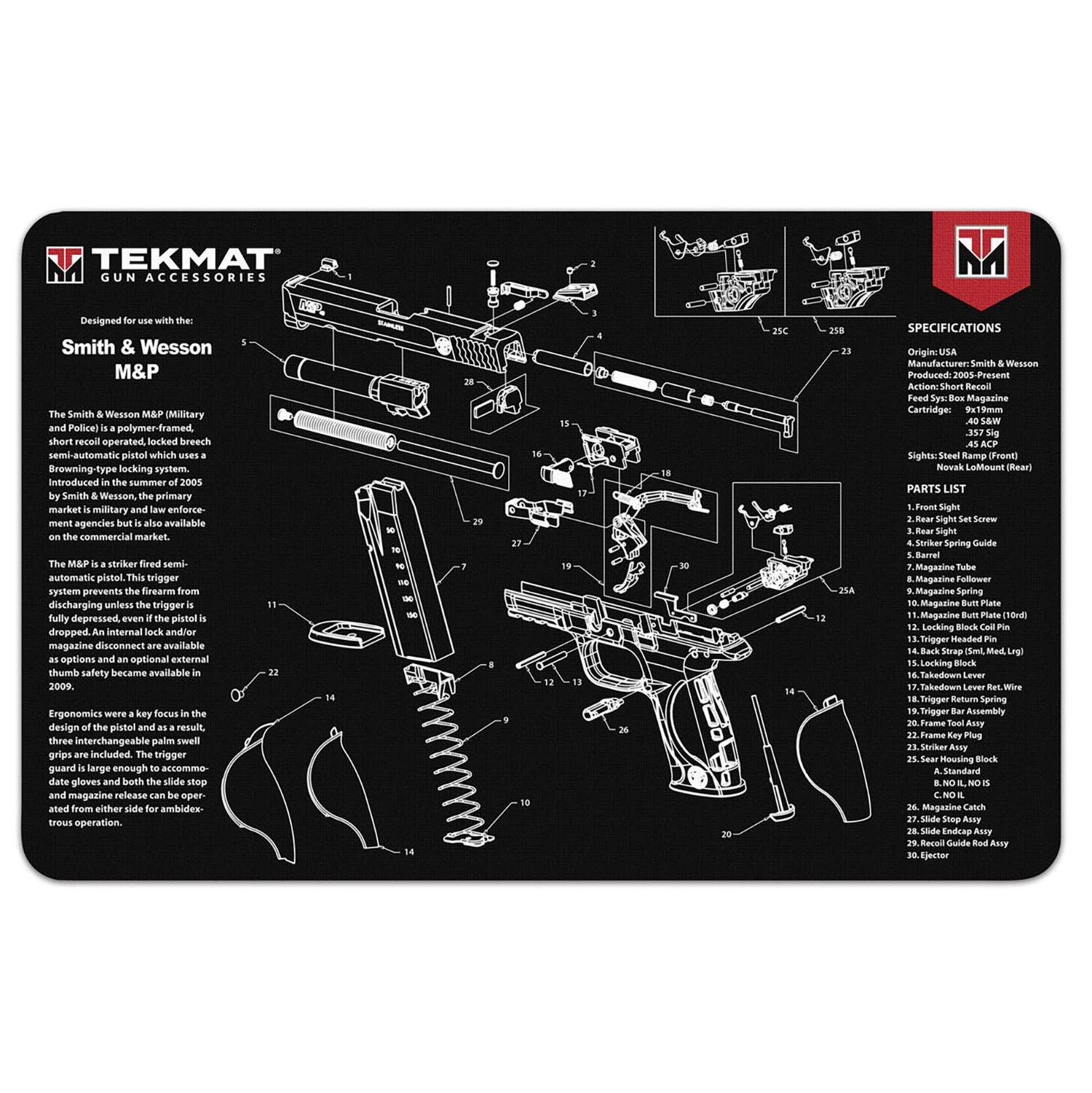 TekMat Smith & Wesson M&P Gun Cleaning Mat 17