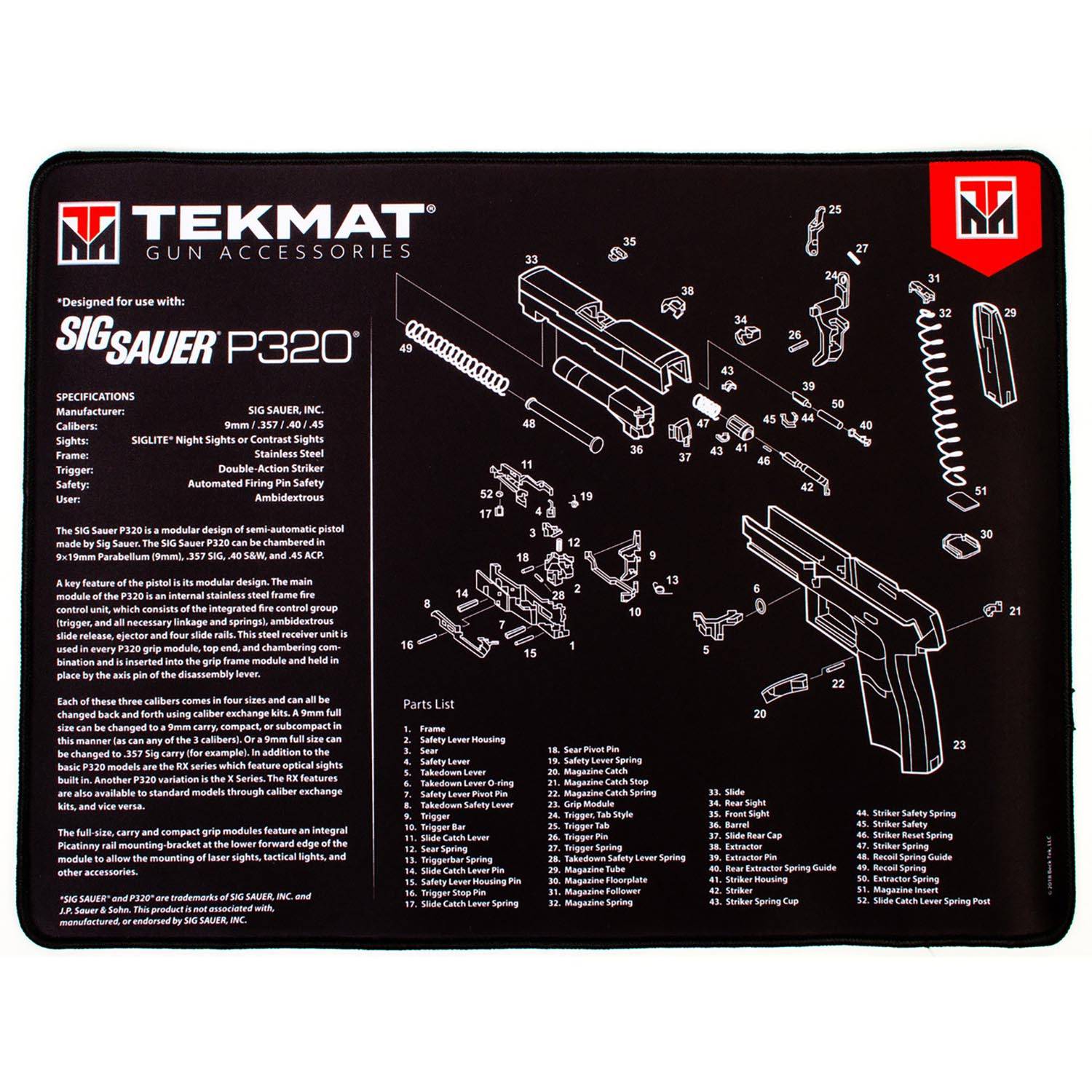 TekMat Ultra Sig Sauer Gun Cleaning Mat 20"