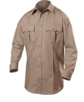 BLAUER LONG SLEEVE ZIPPERED POLYESTER SHIRT IN SILVER TAN