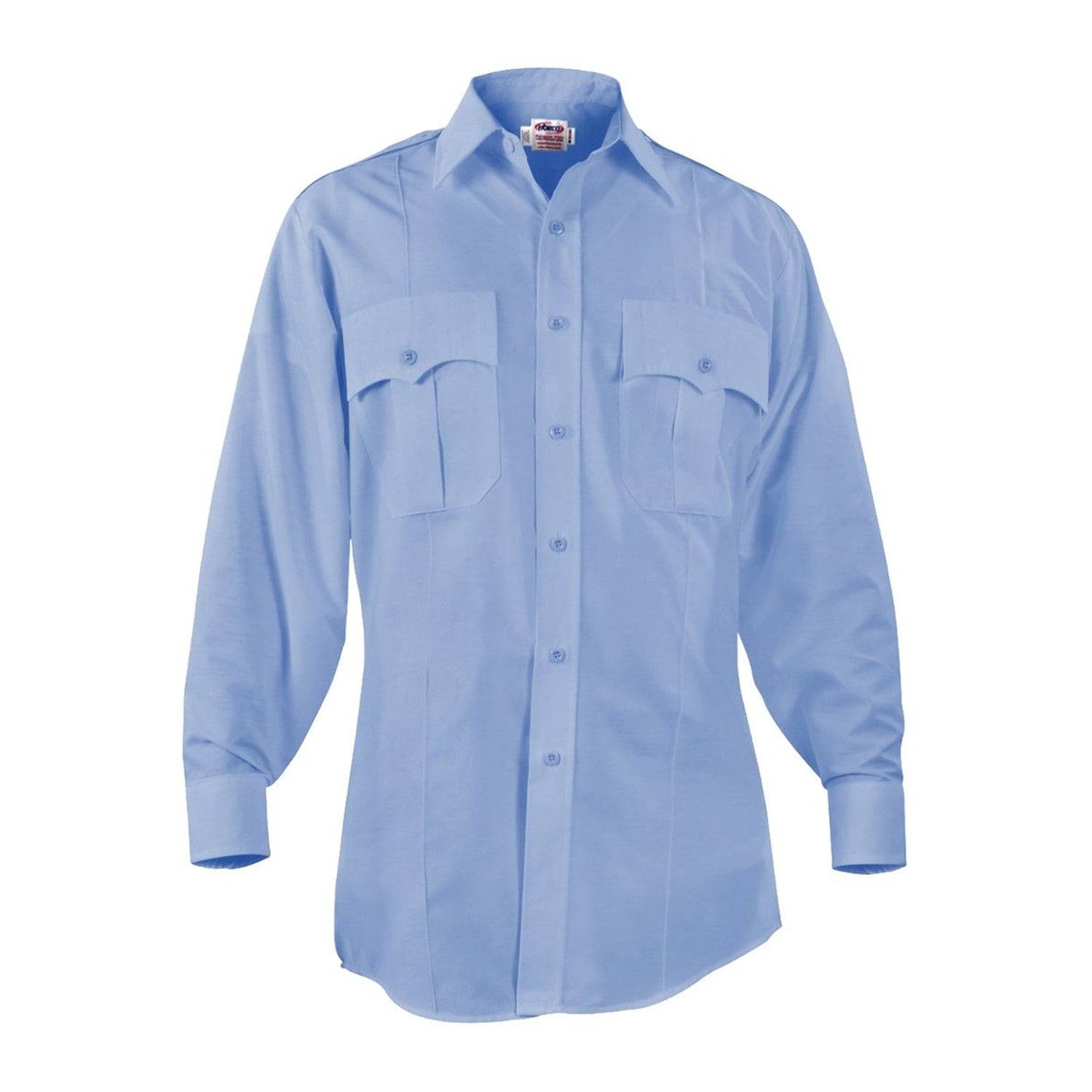 60s ボーリングシャツ　長袖　Elbeco L アイスブルー⑤ Elbeco Response Paragon Plus Long Sleeve Poly Cotton Shirt