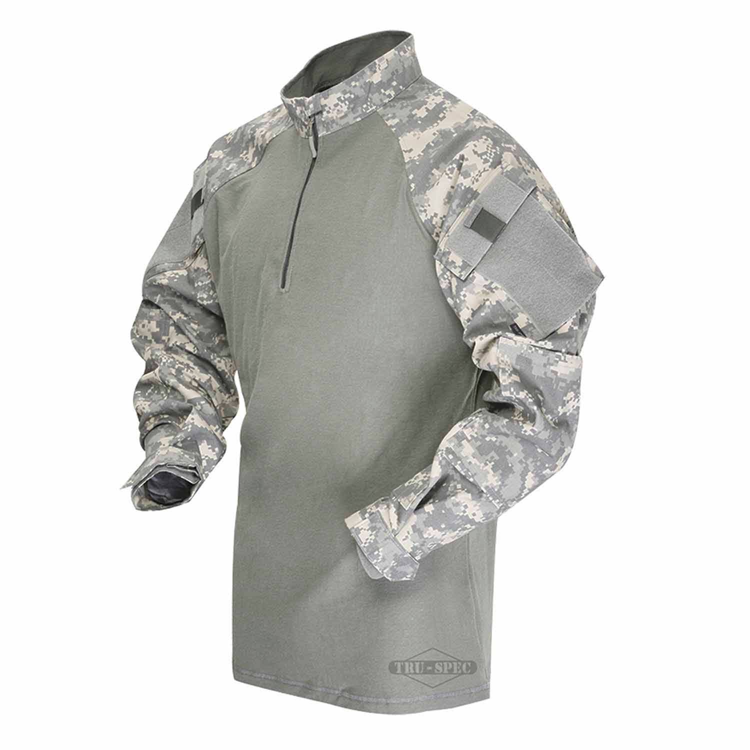 Med Reg Tru-Spec 2565004 Men's OD Green Poly Cotton TRU 1/4 Zip Combat Shirt 