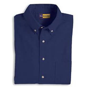 Blue Generation Twill Short Sleeve Button-Down Shirt with Te