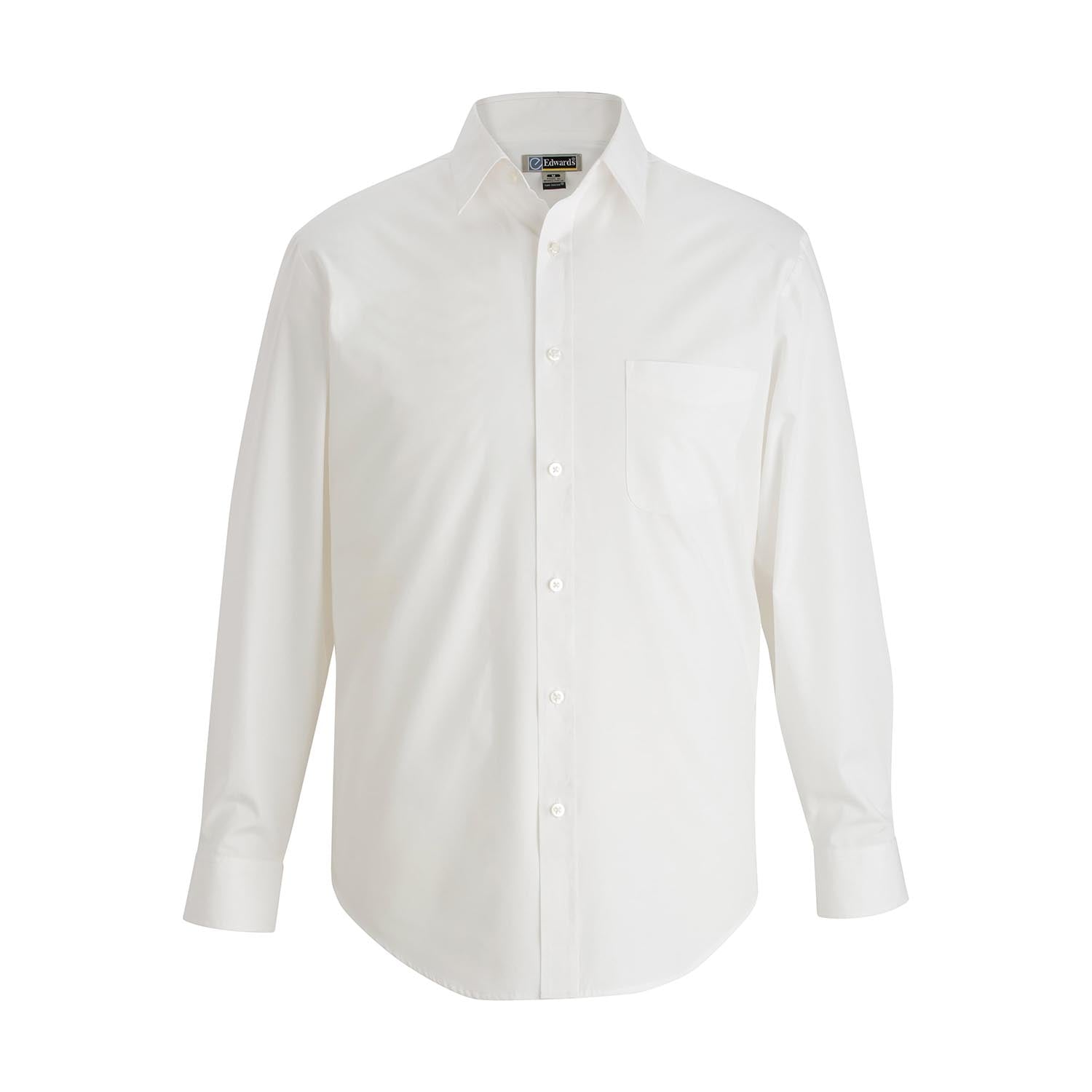 Edwards Mens Essential Broadcloth Shirt Long Sleeve, White