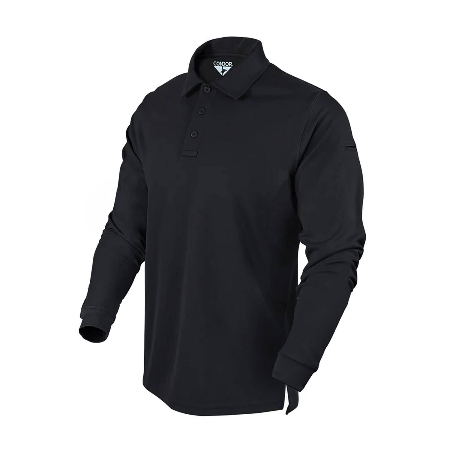CONDOR LONG SLEEVE PERFORMANCE TACTICAL POLO IN BLACK