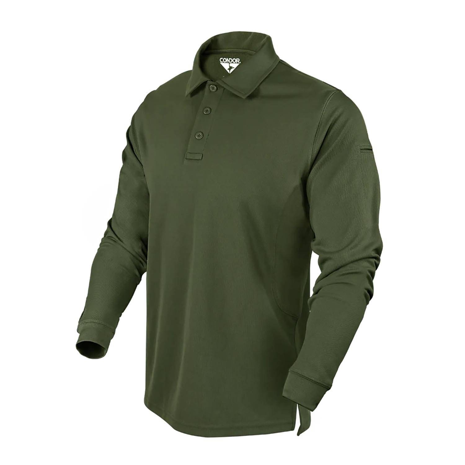 CONDOR LONG SLEEVE PERFORMANCE TACTICAL POLO IN OLIVE DRAB