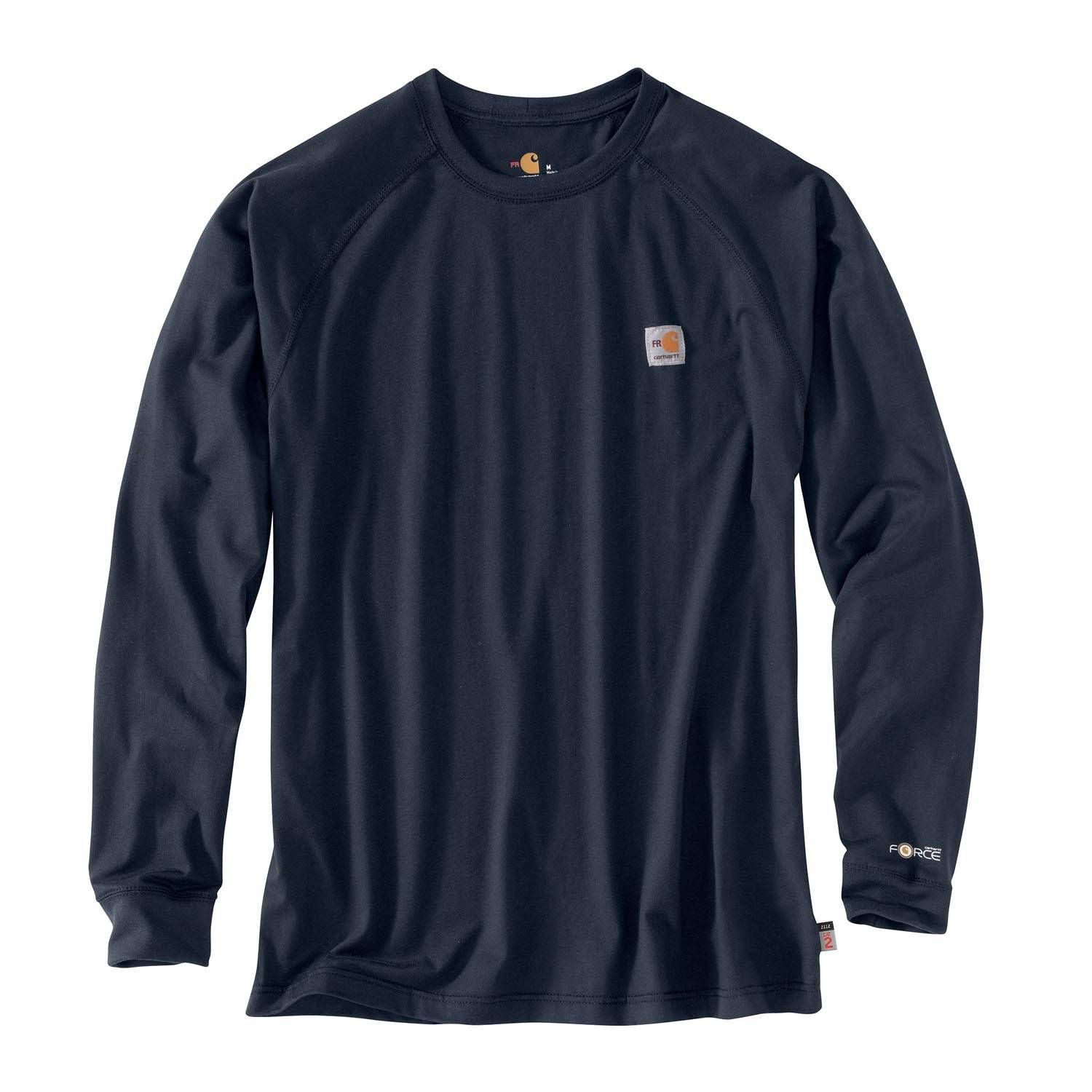 CARHARTT FORCE FLAME-RESISTANT LONG SLEEVE T-SHIRT IN NAVY