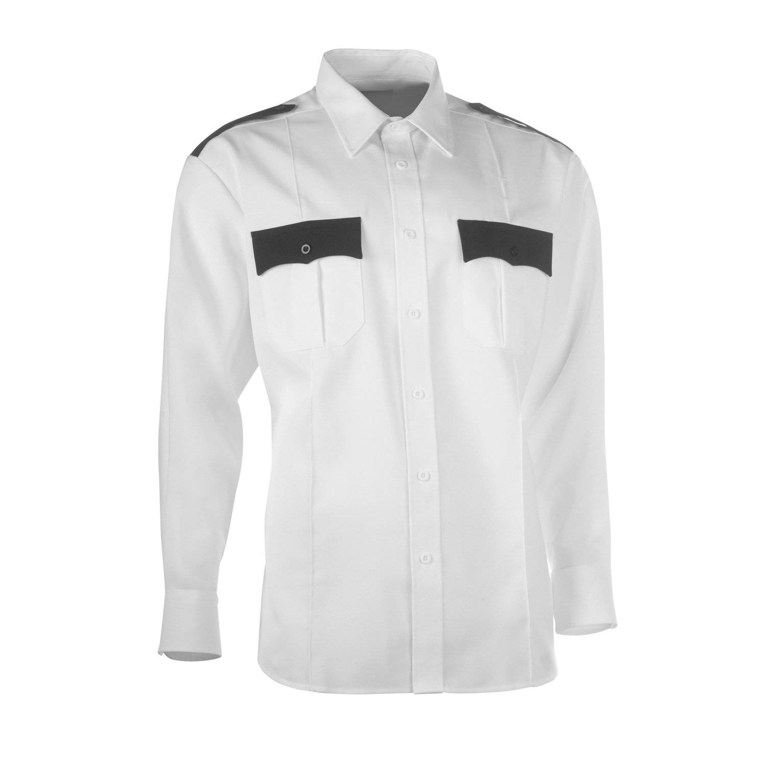 LAWPRO+ TWO-TONE POLYESTER LONG SLEEVE SHIRT IN WHITE/BLACK
