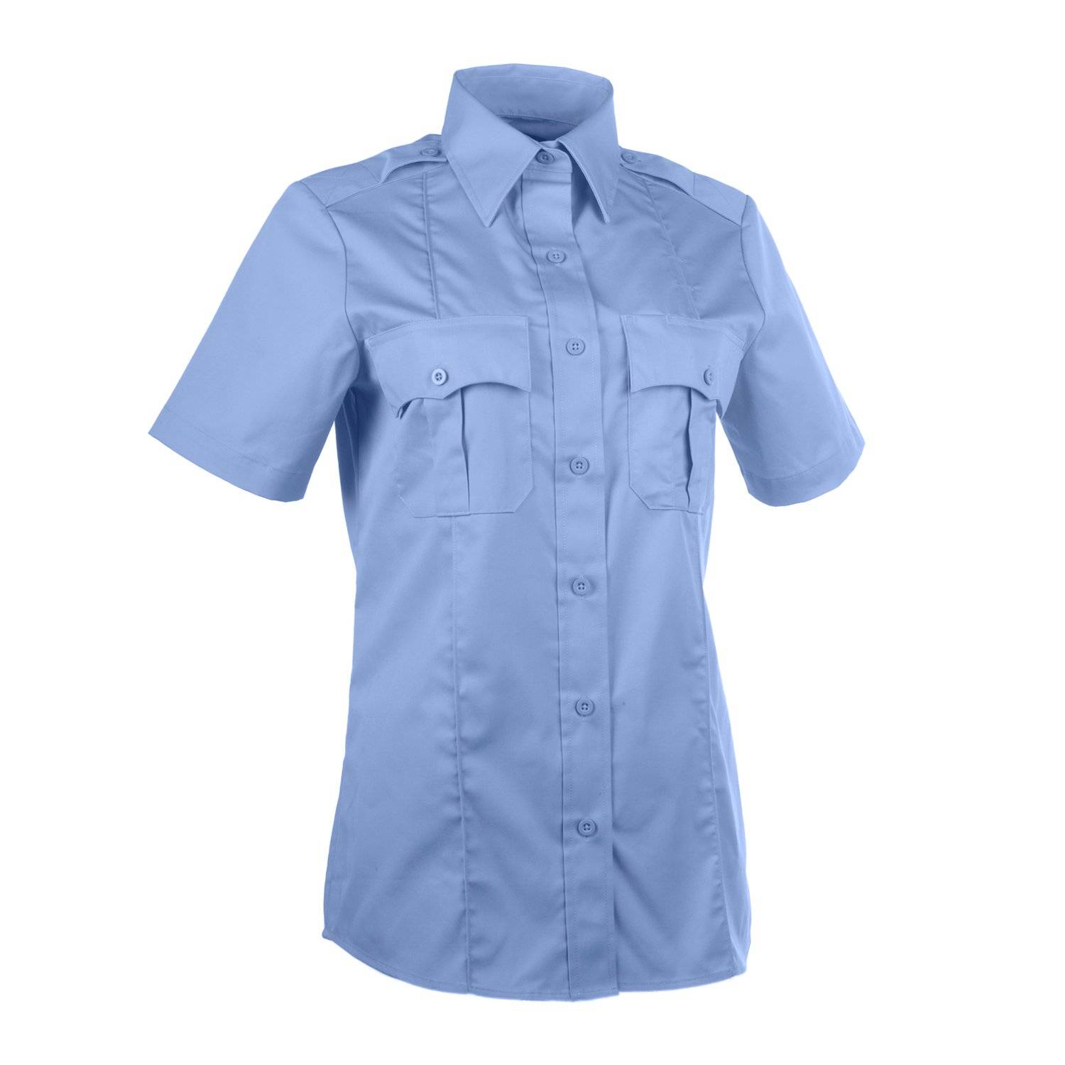 LAWPRO+ WOMEN'S POLY-COTTON SHORT SLEEVE SHIRT IN LIGHT BLUE