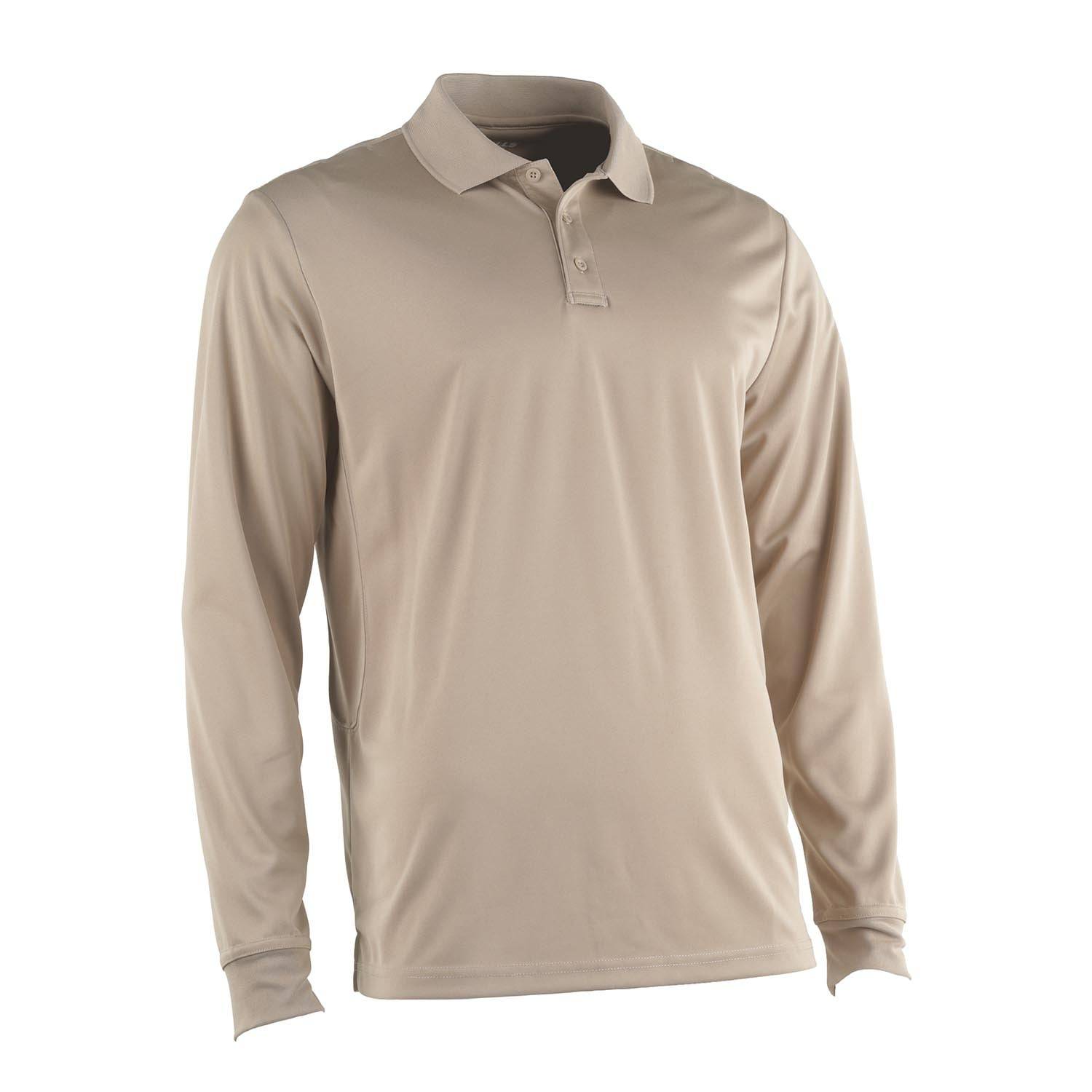 GALLS PRO MEN'S LONG SLEEVE G-TAC POLO IN SILVER TAN