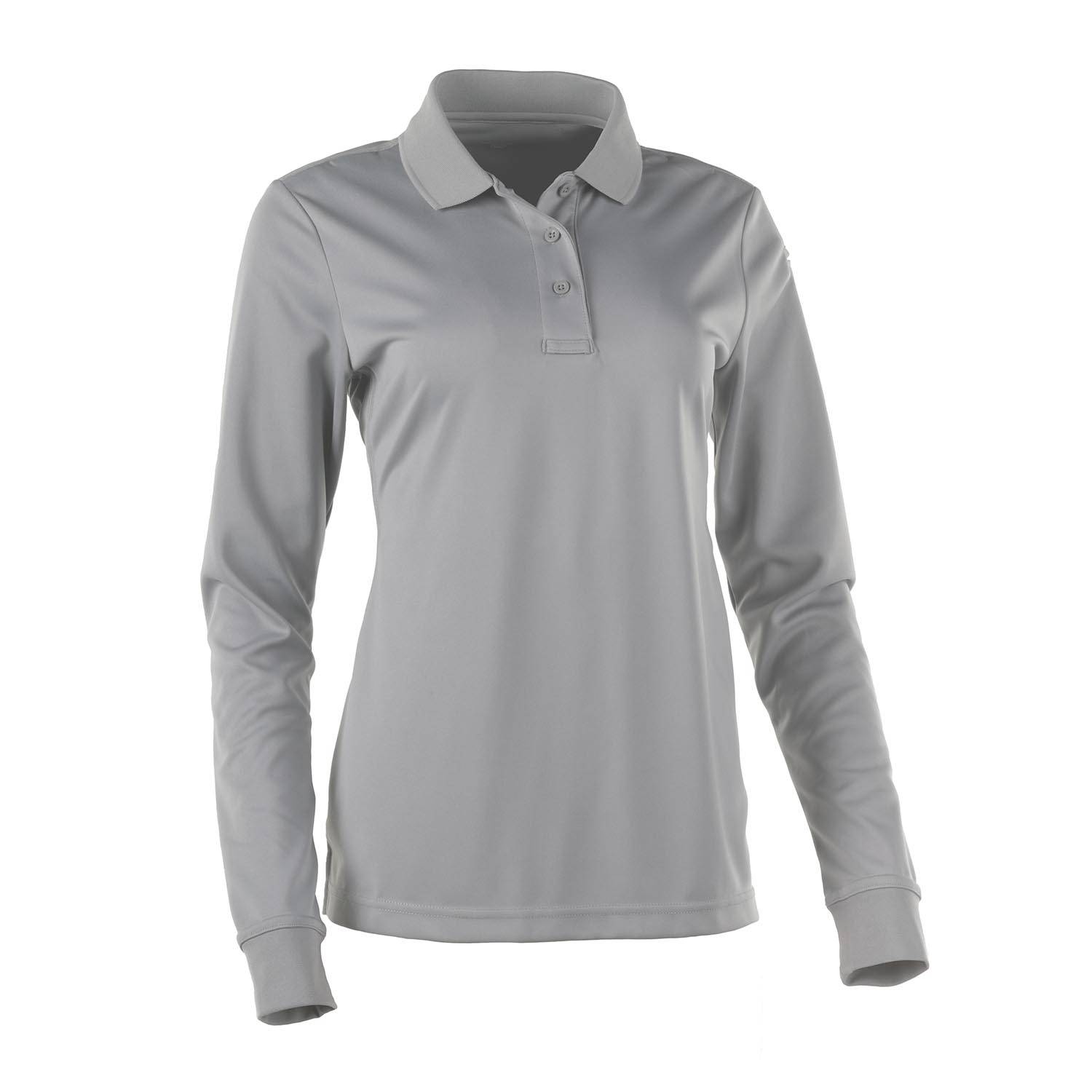 GALLS PRO WOMEN'S LONG SLEEVE G-TAC POLO IN LIGHT GRAY