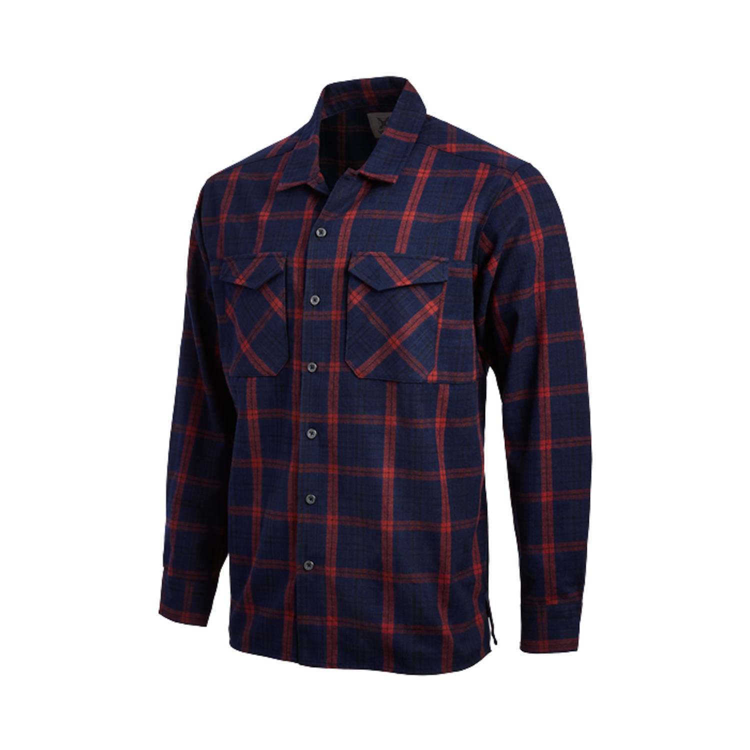 VERTX CANYON RIVER FLANNEL SHIRT IN MIDNIGHT CLAY PLAID
