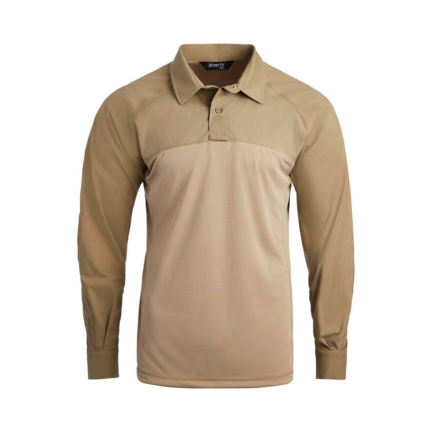 VERTX FUSION FLEX HYBRID LONG SLEEVE SHIRT  IN DESERT TAN