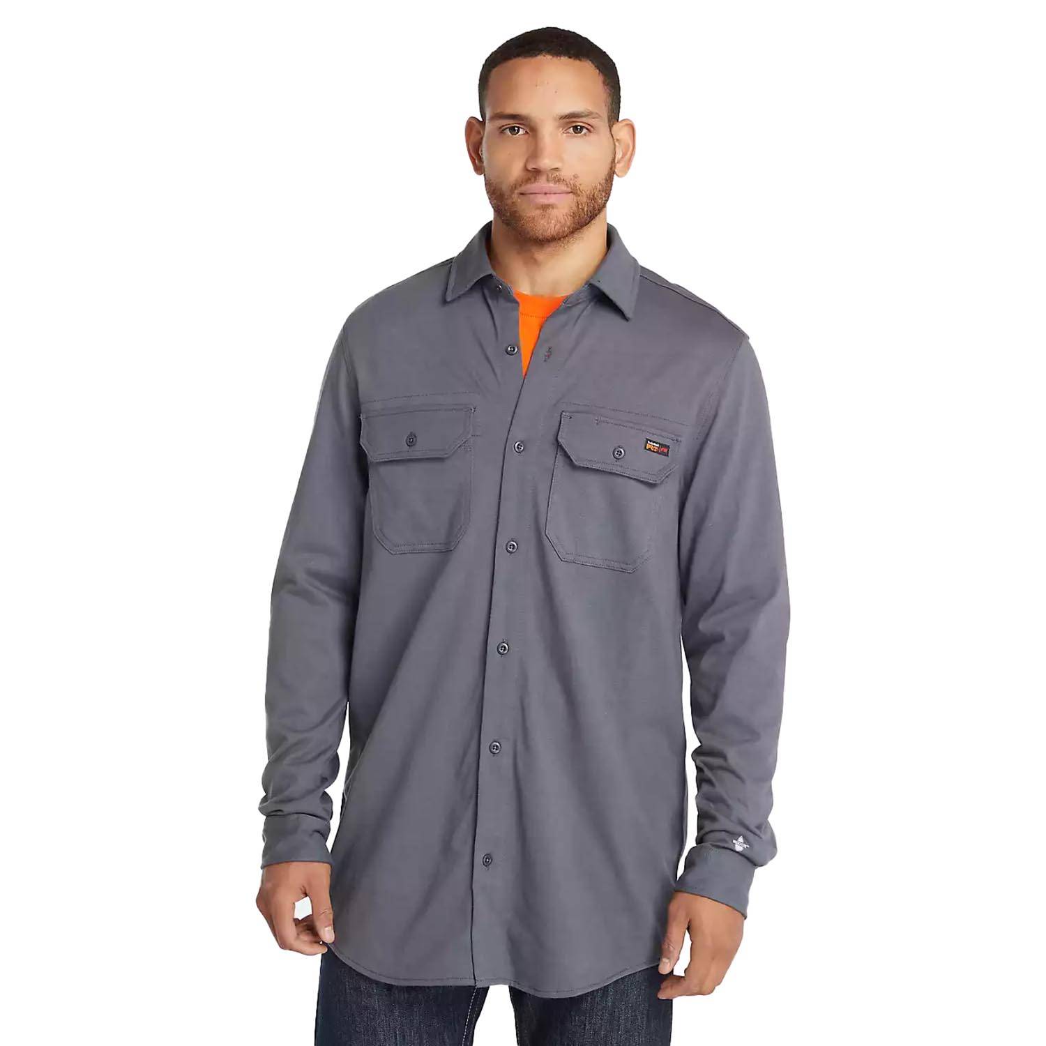 TIMBERLAND PRO FR COTTON CORE WORK SHIRT IN CHARCOAL