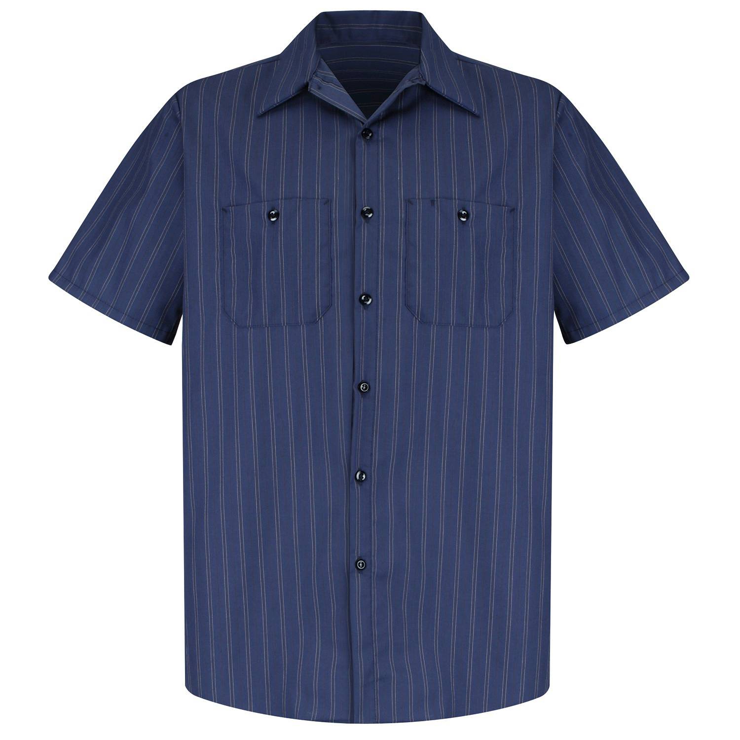 RED KAP MEN'S INDUSTRIAL STRIPE POPLIN WORK SHIRT