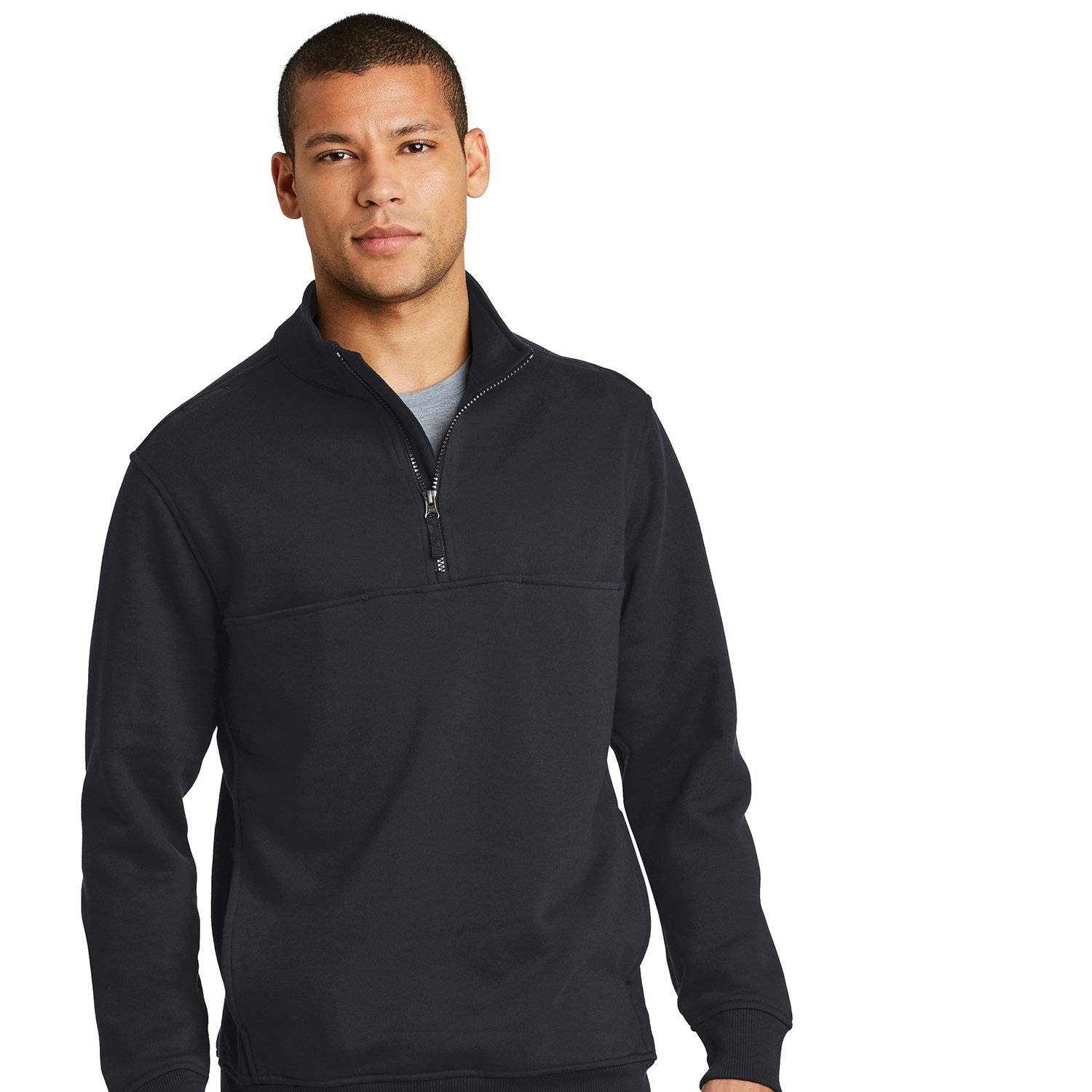 CORNERSTONE 1/2-ZIP JOB SHIRT IN DARK NAVY